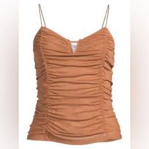 No boundaries ruched meshed tank